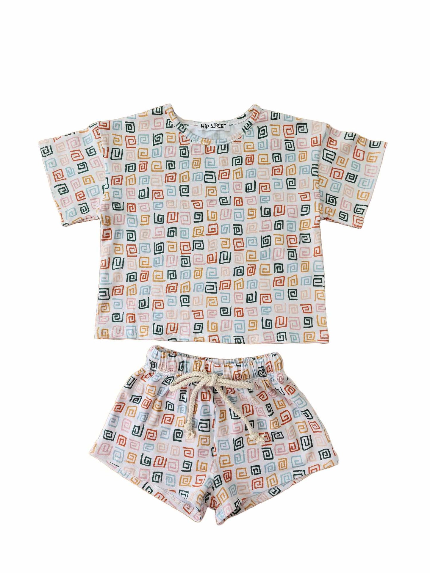 Neutral Sqwirl Two-Piece Matching Toddler Set