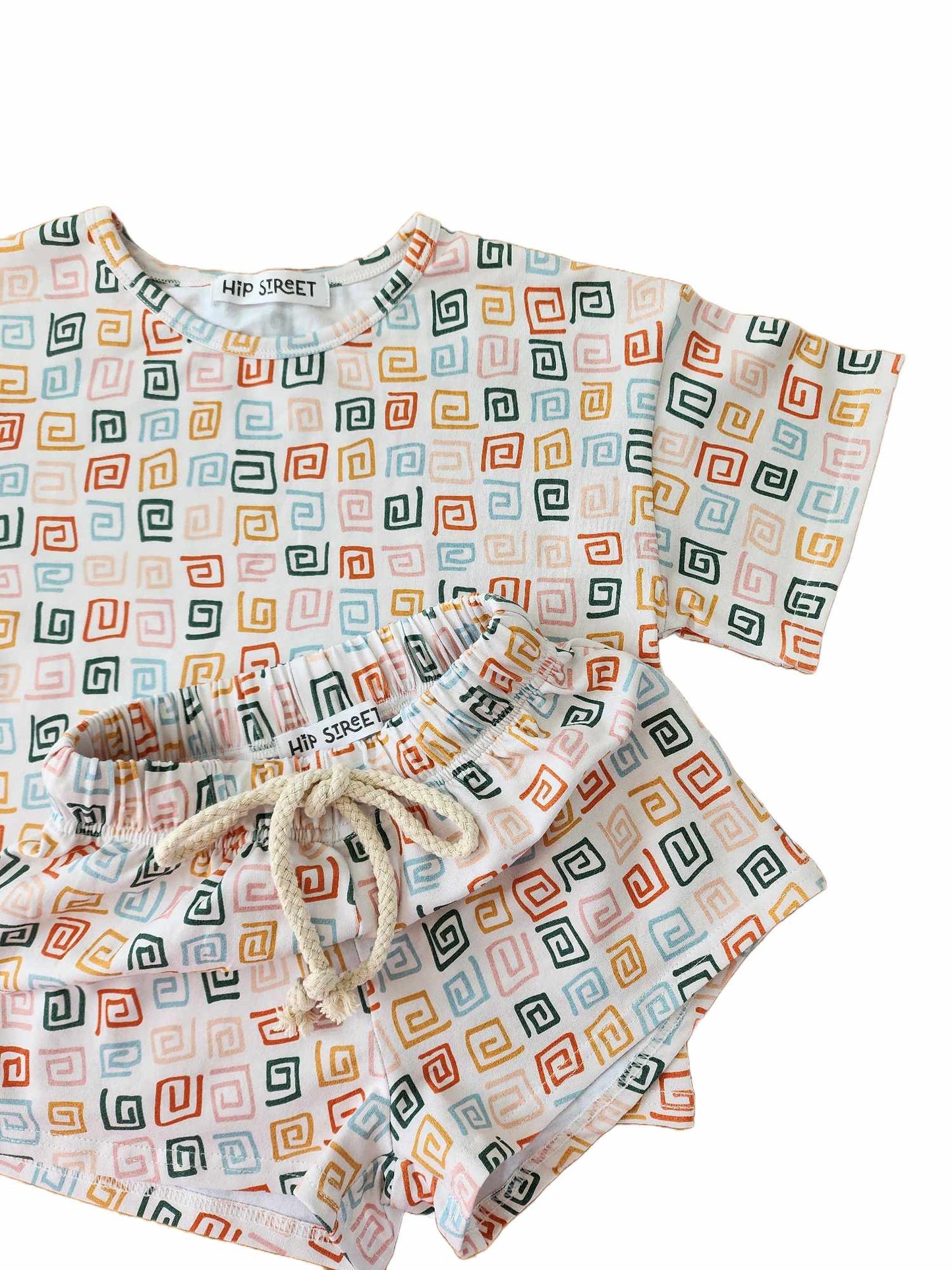 Neutral Sqwirl Two-Piece Matching Toddler Set