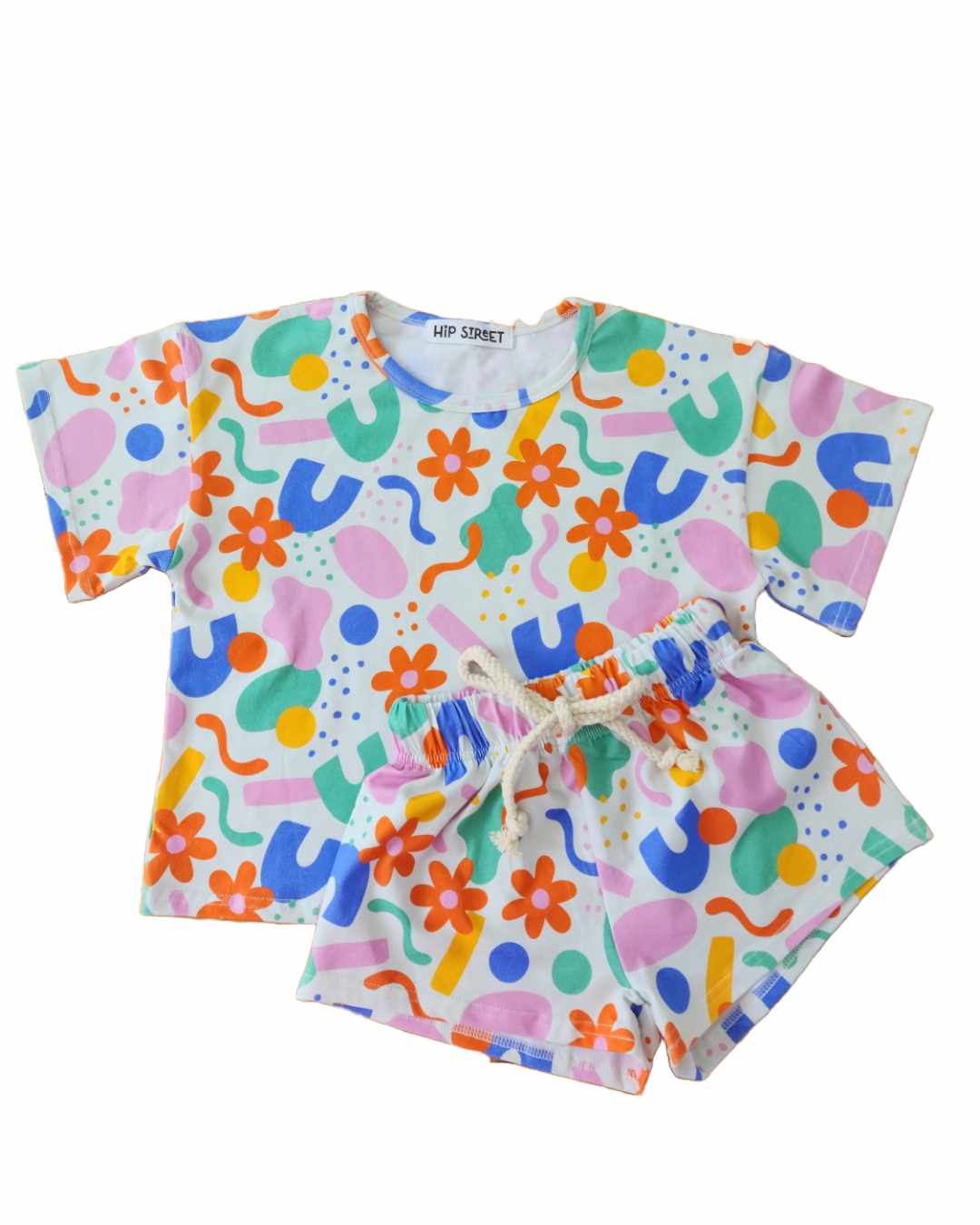 Abstract Flowers Two-Piece Matching Toddler Set