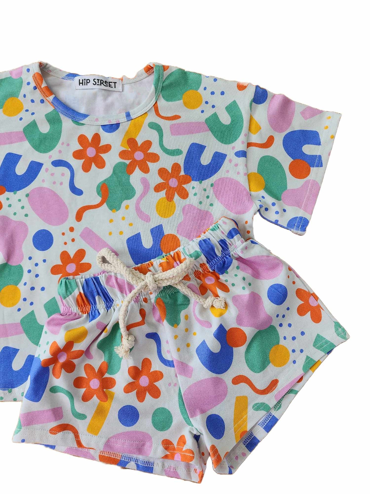 Abstract Flowers Two-Piece Matching Toddler Set