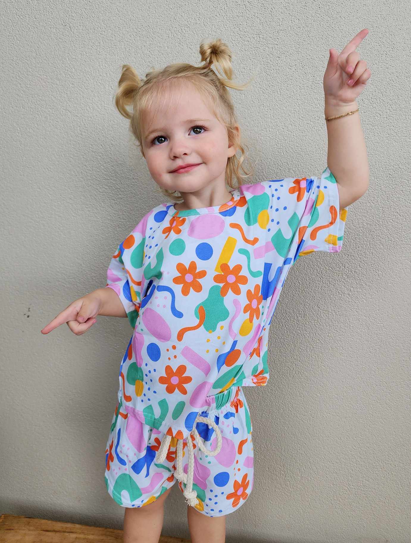Abstract Flowers Two-Piece Matching Toddler Set