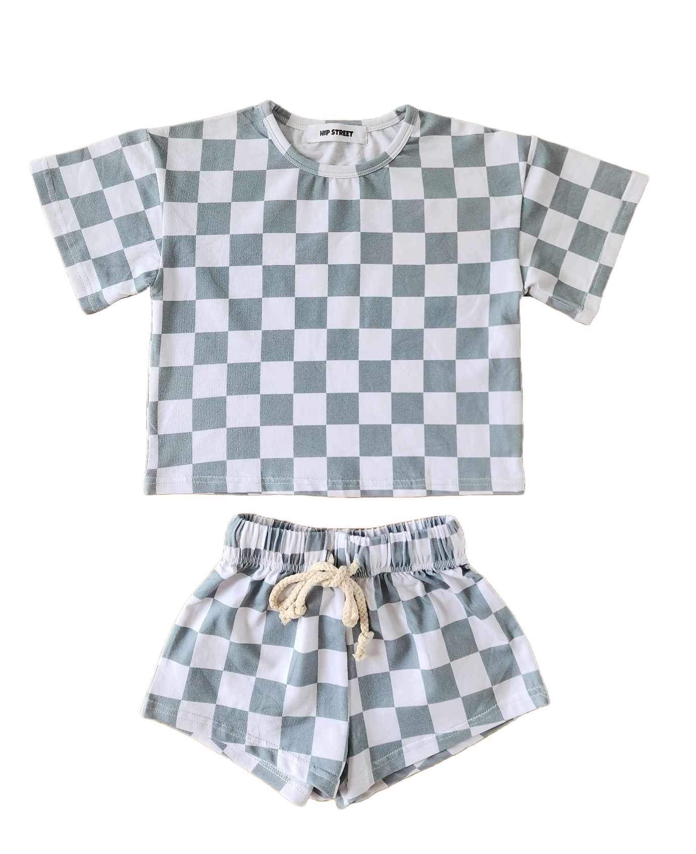 Sage Checkers Two-Piece Matching Toddler Set