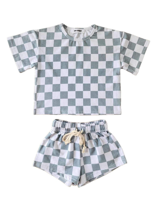 Sage Checkers Two-Piece Matching Toddler Set