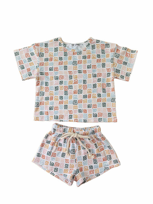 Neutral Sqwirl Two-Piece Matching Toddler Set