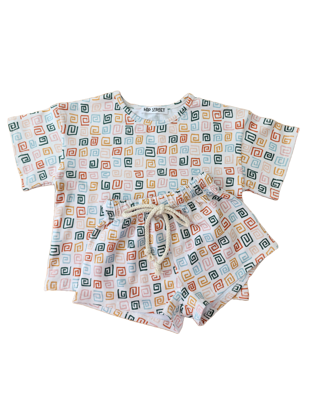 Neutral Sqwirl Two-Piece Matching Toddler Set